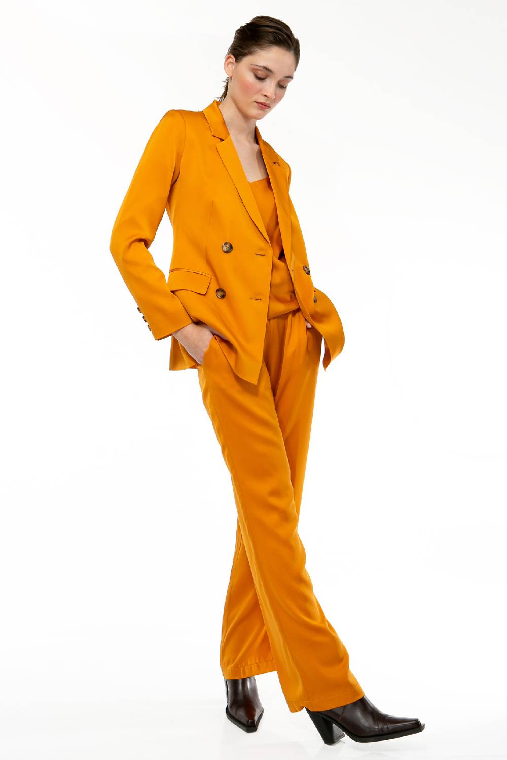 IVI GmbH SOLID SILK Seidenhose safran Valentinstagsangebot