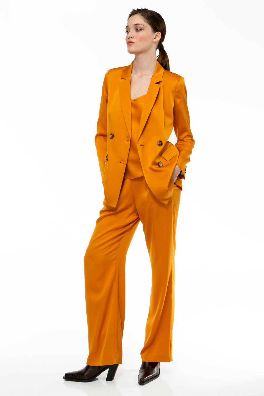 IVI GmbH SOLID SILK Seidenhose safran Valentinstagsangebot