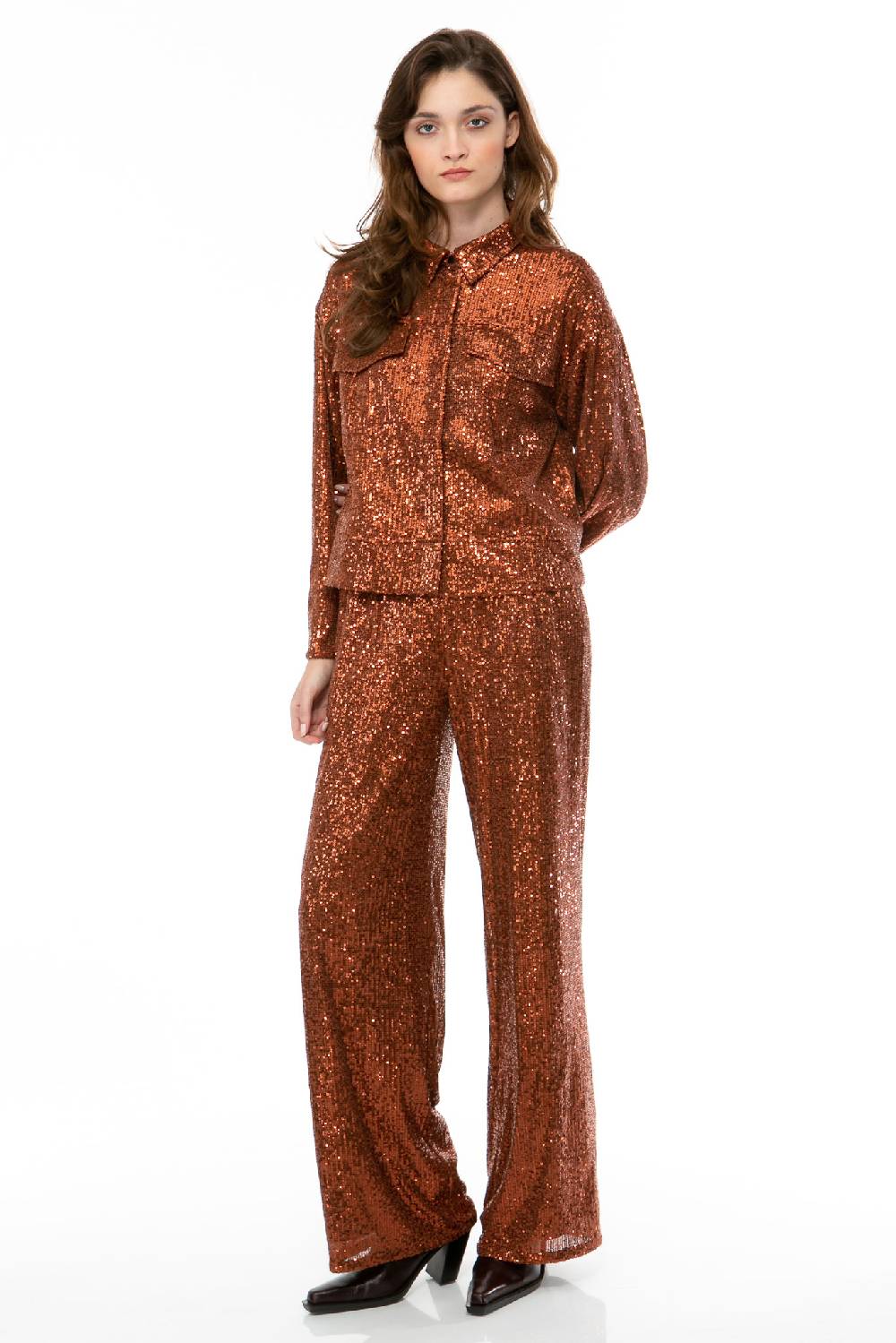 IVI GmbH SEQUINS Hose cognac Große Rabatte