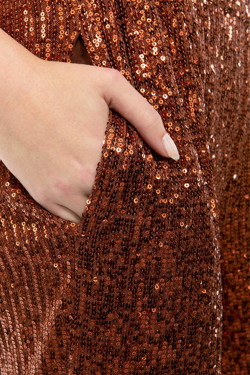 IVI GmbH SEQUINS Hose cognac Große Rabatte