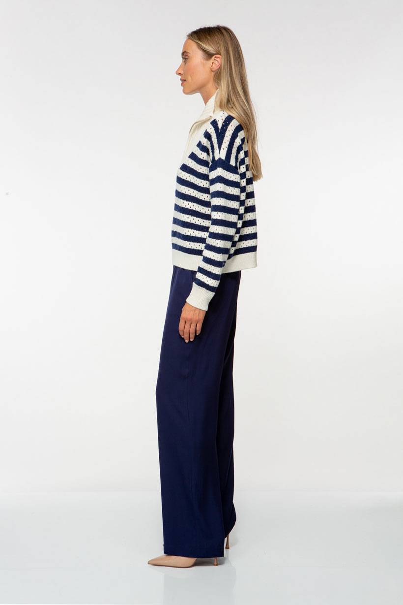 IVI GmbH SOLID KNIT Troyer Pullover mit Streifen VIP-Rabatte
