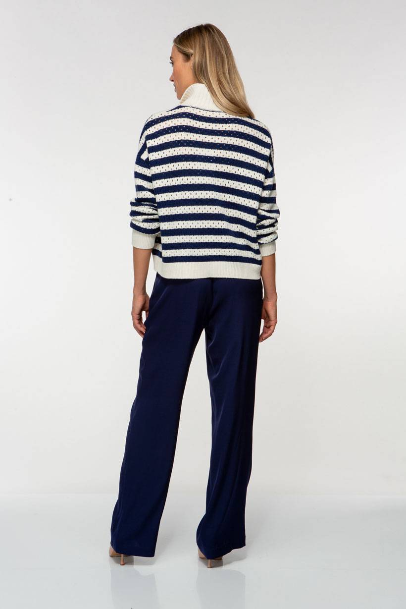 IVI GmbH SOLID KNIT Troyer Pullover mit Streifen VIP-Rabatte