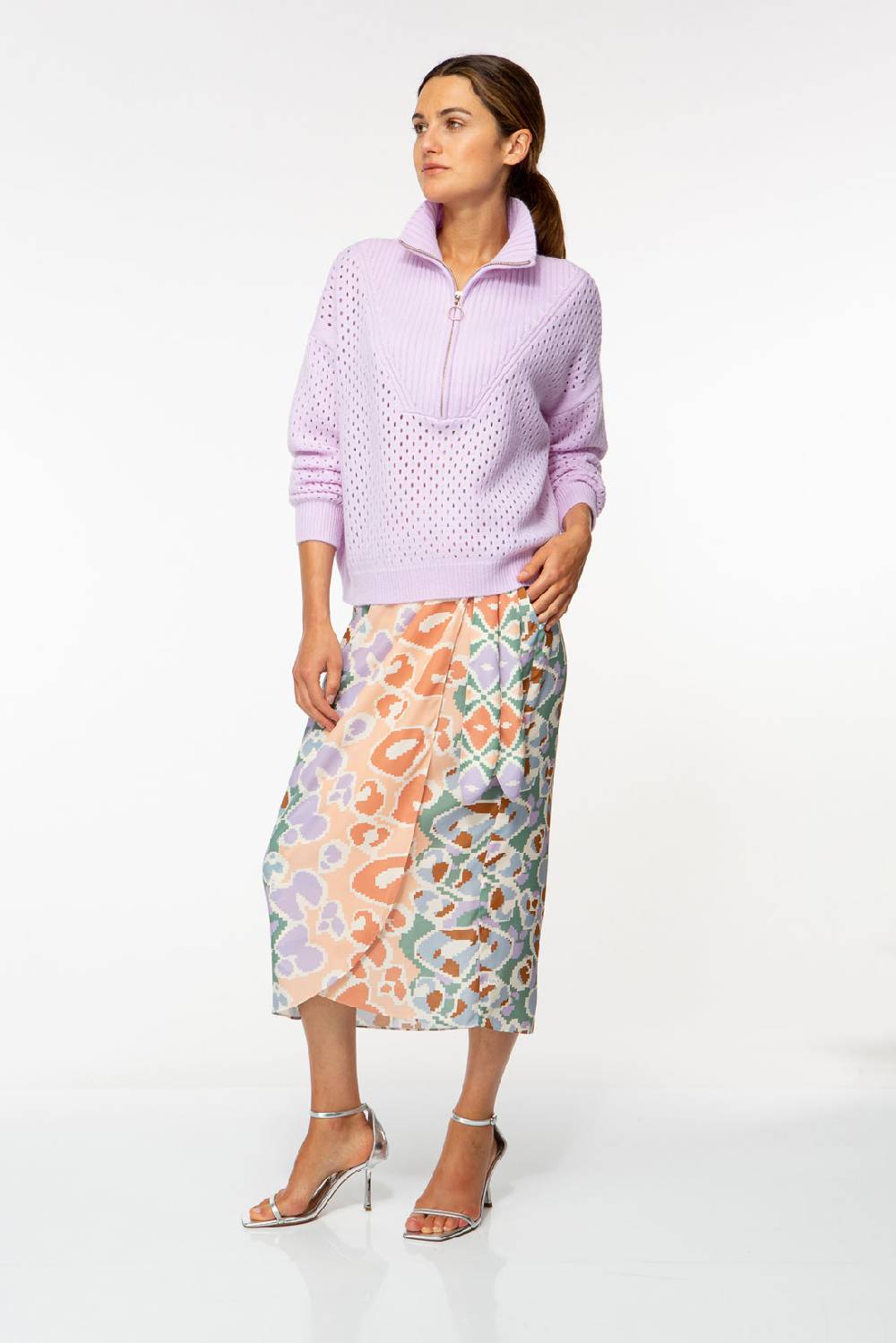 IVI GmbH SOLID KNIT Troyer Pullover violette Tiefpreis