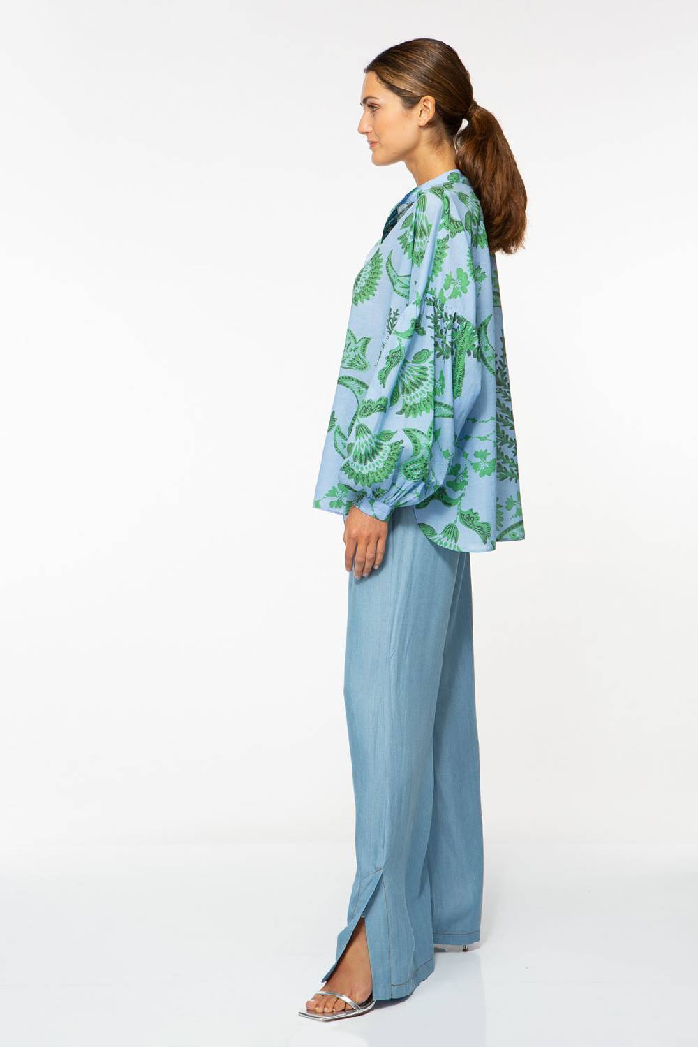 IVI GmbH CORAL FLOWER Baumwollbluse mit Print ocean Sonderangebot der Fabrik