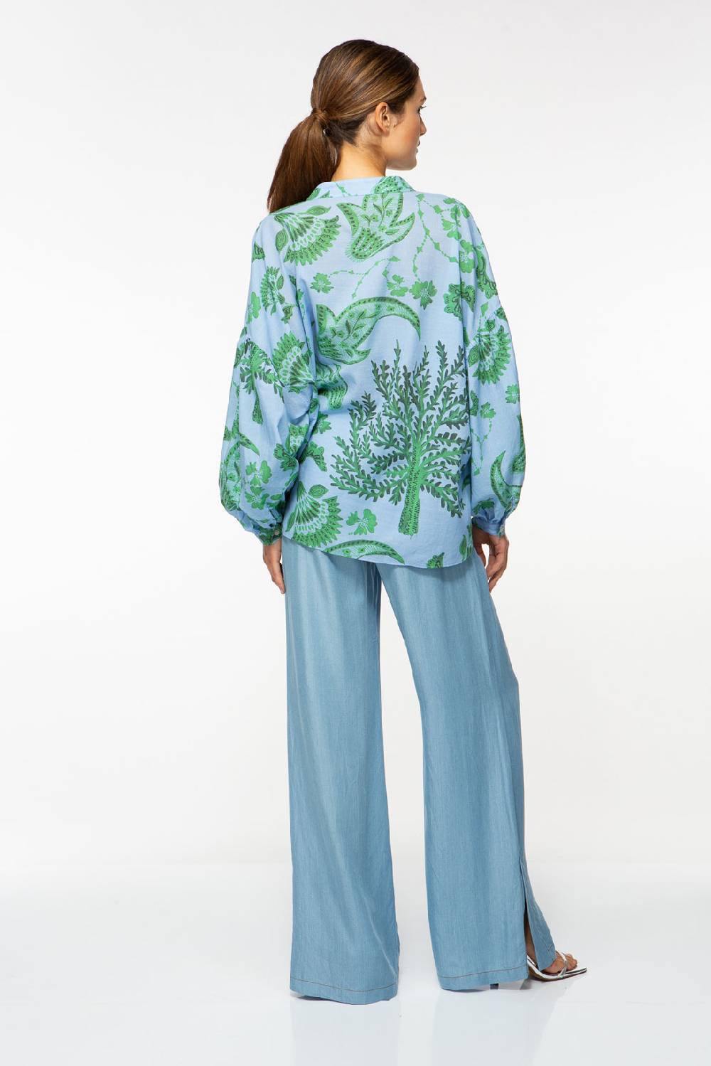 IVI GmbH CORAL FLOWER Baumwollbluse mit Print ocean Sonderangebot der Fabrik