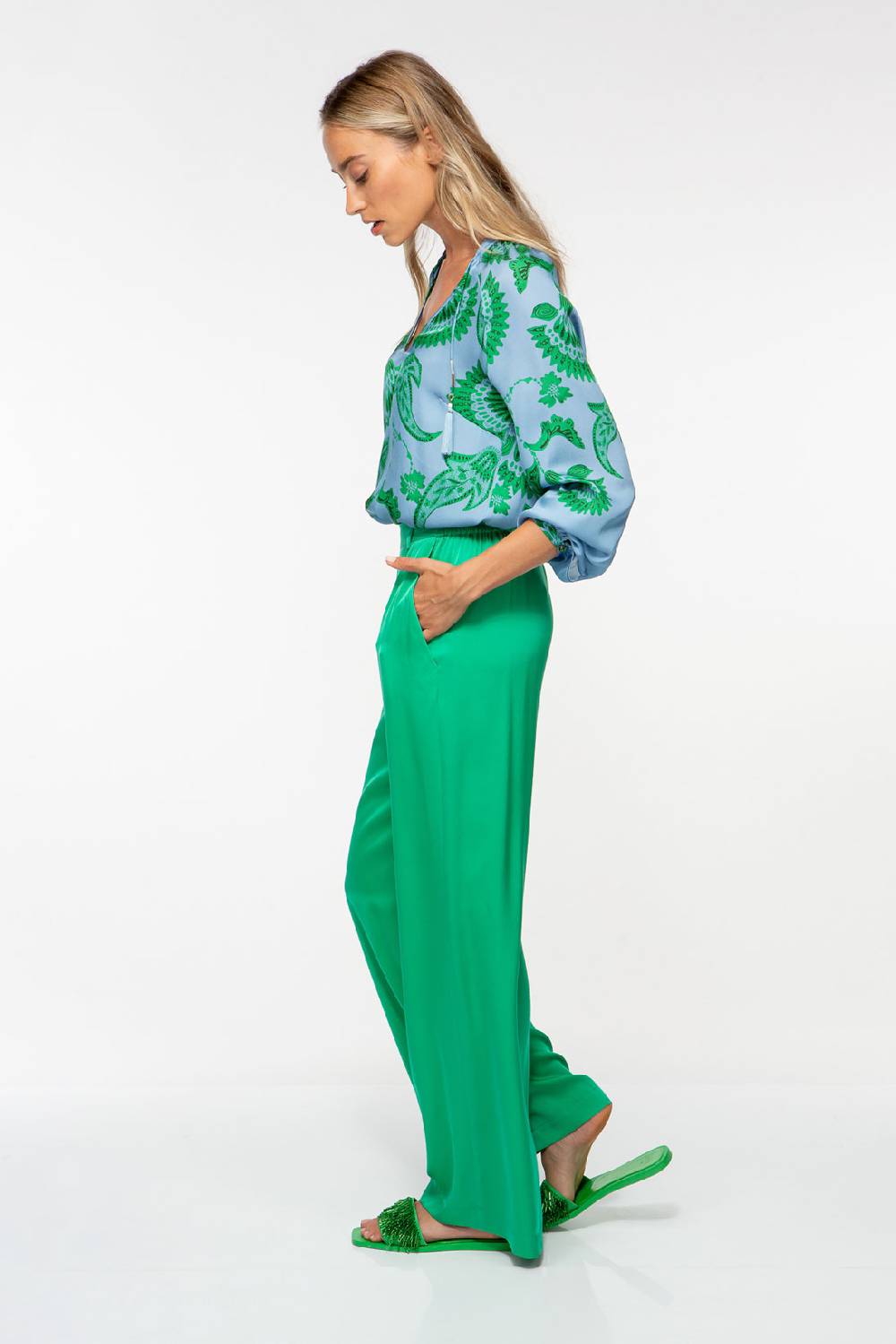 IVI GmbH CORAL FLOWER Seidenbluse mit Print ocean Vierteljährliche Förderung