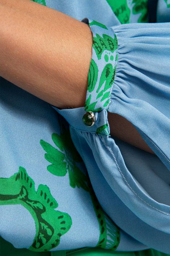 IVI GmbH CORAL FLOWER Seidenbluse mit Print ocean Vierteljährliche Förderung