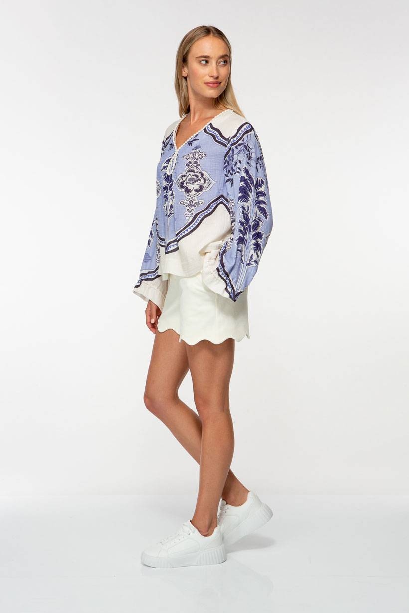 IVI GmbH ORIENTAL GARDENS Baumwollbluse sky Super Rabatt