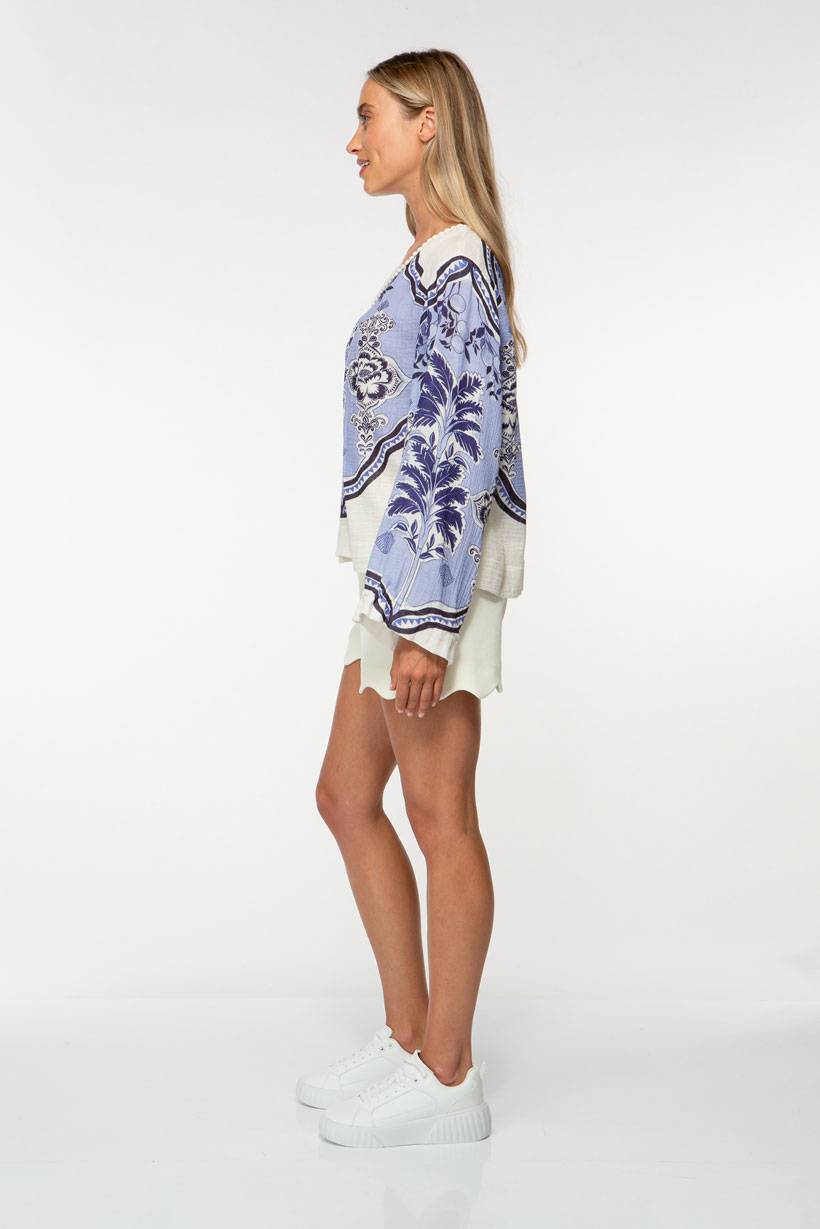 IVI GmbH ORIENTAL GARDENS Baumwollbluse sky Super Rabatt
