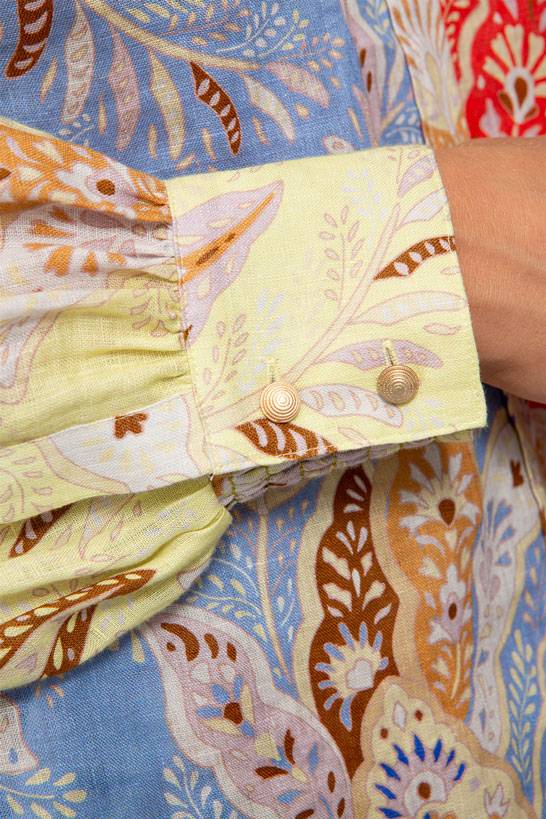 IVI GmbH AMBER Hemdbluse aus Leinen multicolor Kostenloser Versand international