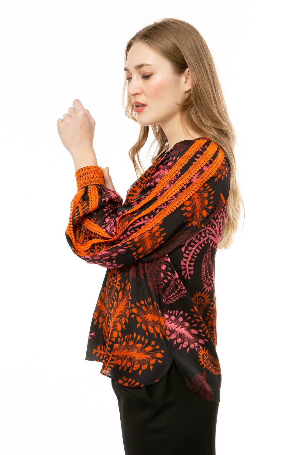 IVI GmbH WILD HERBS Bluse mit Stickdetails schwarz Outlet