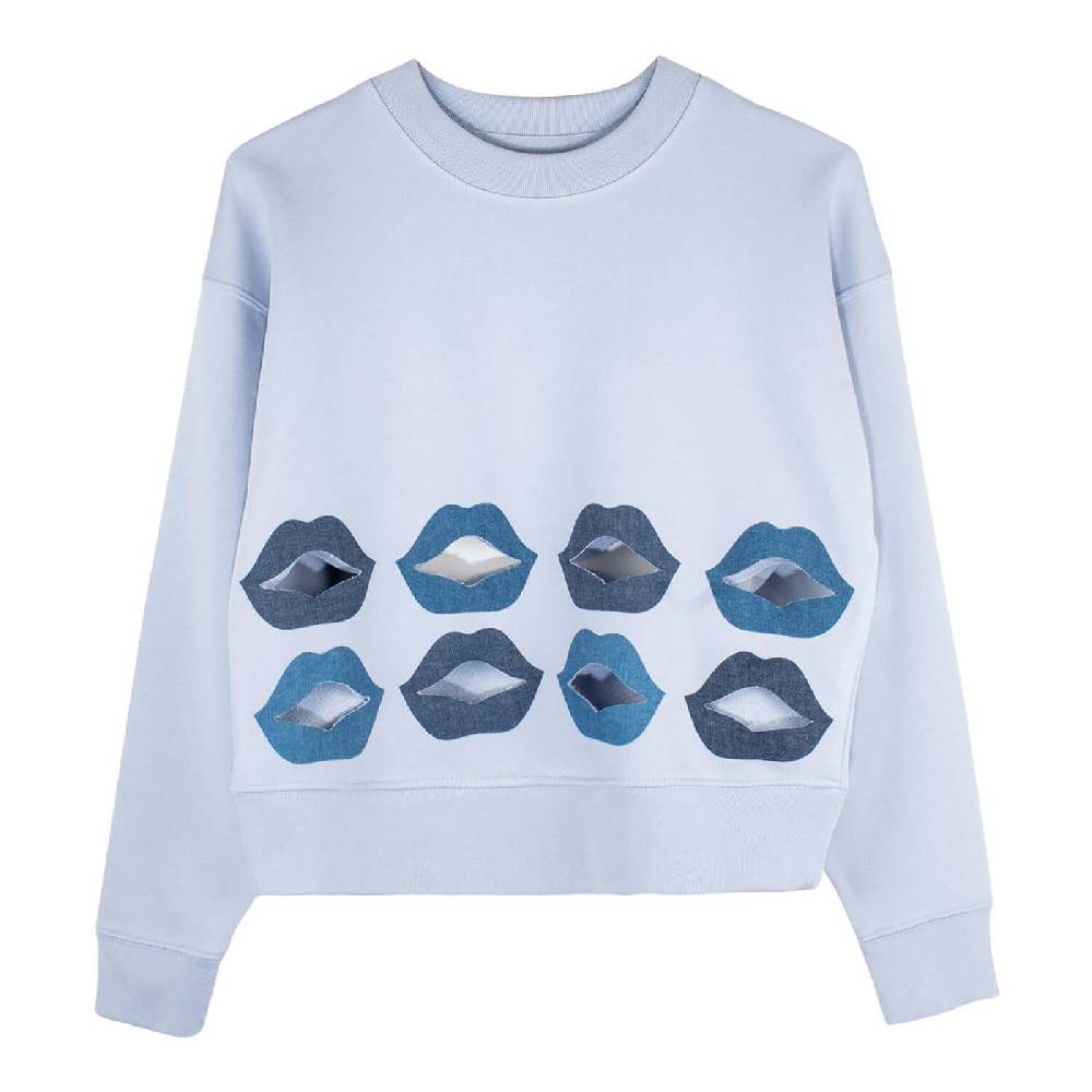 NIL+MON Crop Sweatshirt "Denim Lips" Black Friday Preise