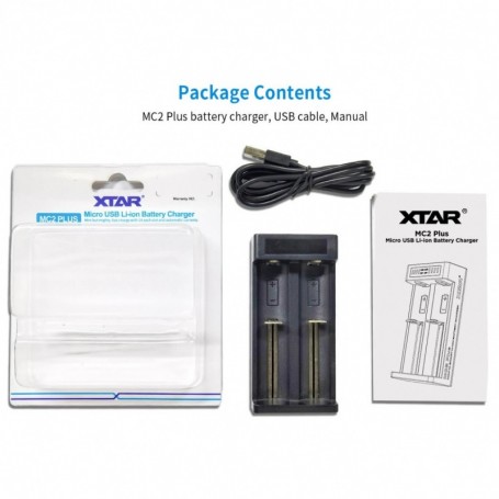 Parforce Ladegerät XTAR MC2 Plus 1-2 Li-Ion 3,7V 10440-21700 mit LED Kostenloser Versand international