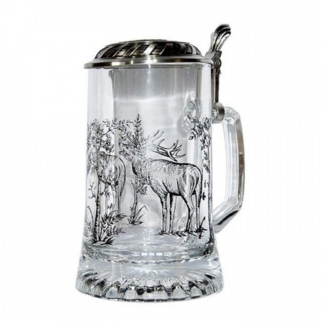 Parforce Bierkrug ARTINA mit Deckel und Hirschmotiv 0,5l (93312)