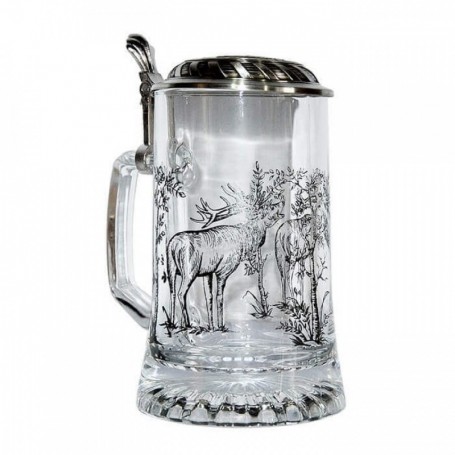 Parforce Bierkrug ARTINA mit Deckel und Hirschmotiv 0,5l (93312) Begrenzte Freigabe