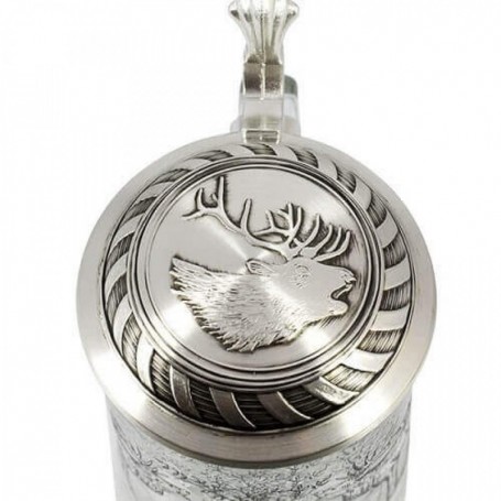 Parforce Bierkrug ARTINA mit Deckel und Hirschmotiv 0,5l (93312) Begrenzte Freigabe