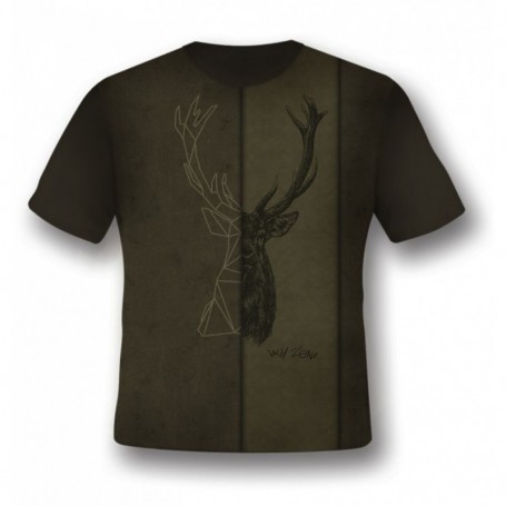 Parforce T-Shirt WILD ZONE mit Hirschverzierung, grün (M-269-1915)