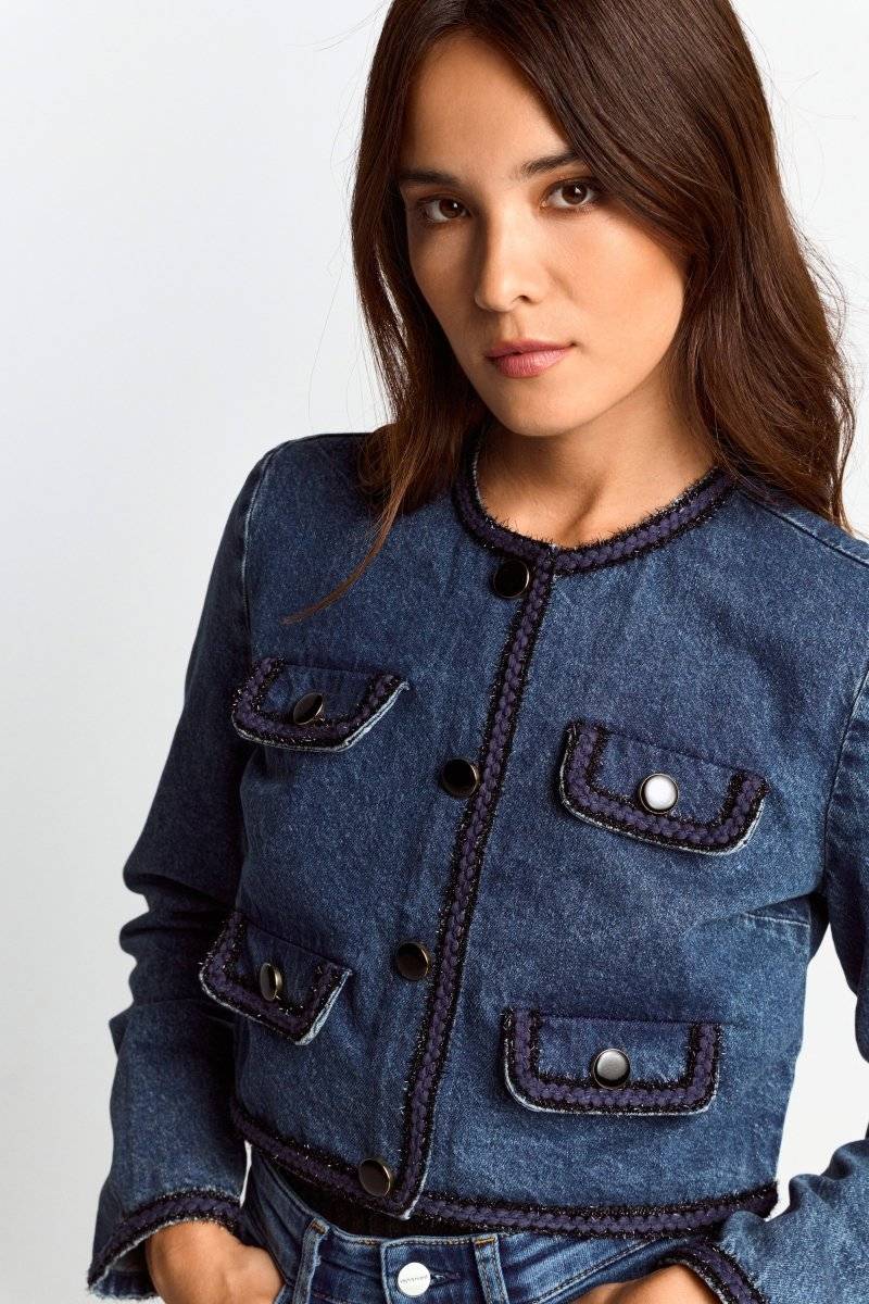 Eich & Royal Denim-Jacke mit Zierborten Letzte 2 Tage