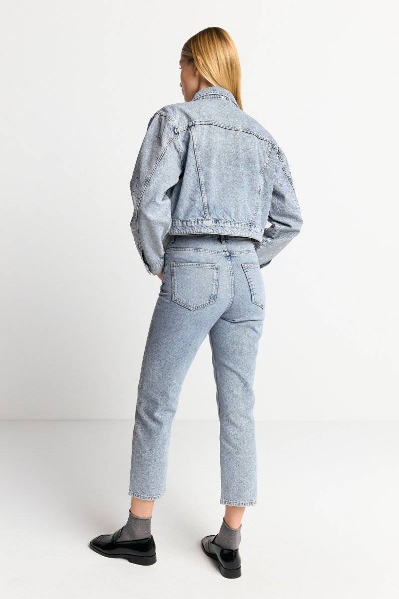 Eich & Royal Denim-Jacke mit Strassdetails im Angebot
