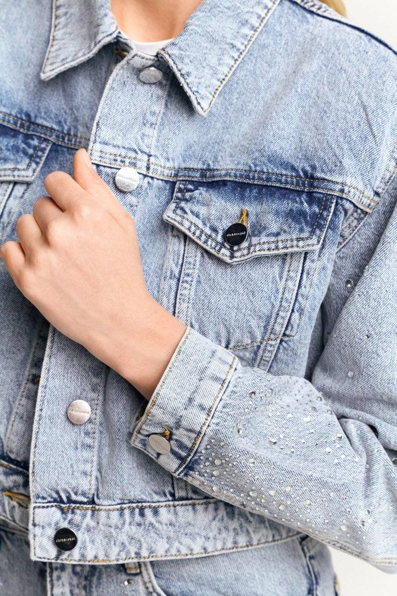 Eich & Royal Denim-Jacke mit Strassdetails im Angebot
