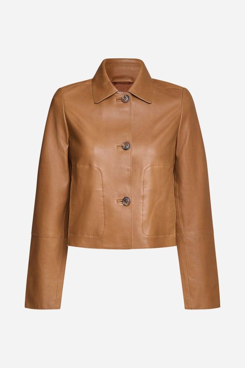 Eich & Royal Kurze Lederjacke mit Kragen Schlussverkauf