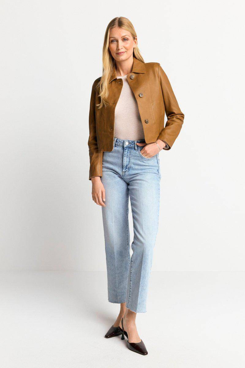 Eich & Royal Kurze Lederjacke mit Kragen Schlussverkauf