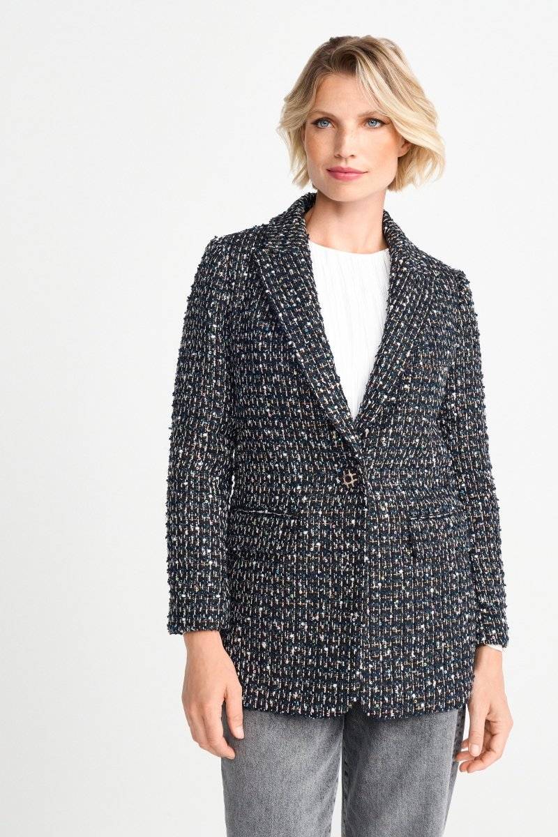 Eich & Royal Bouclé-Blazer mit Statement-Knopf Tiefpreis