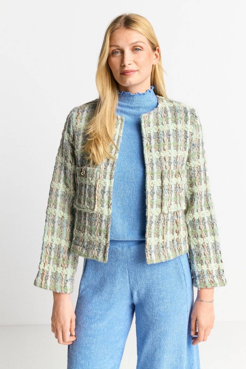 Eich & Royal Bouclé-Jacke mit Rundhalsausschnitt Letzter Tag