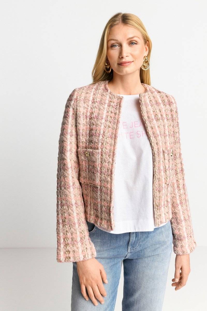 Eich & Royal Bouclé-Jacke mit Rundhalsausschnitt Letzter Tag