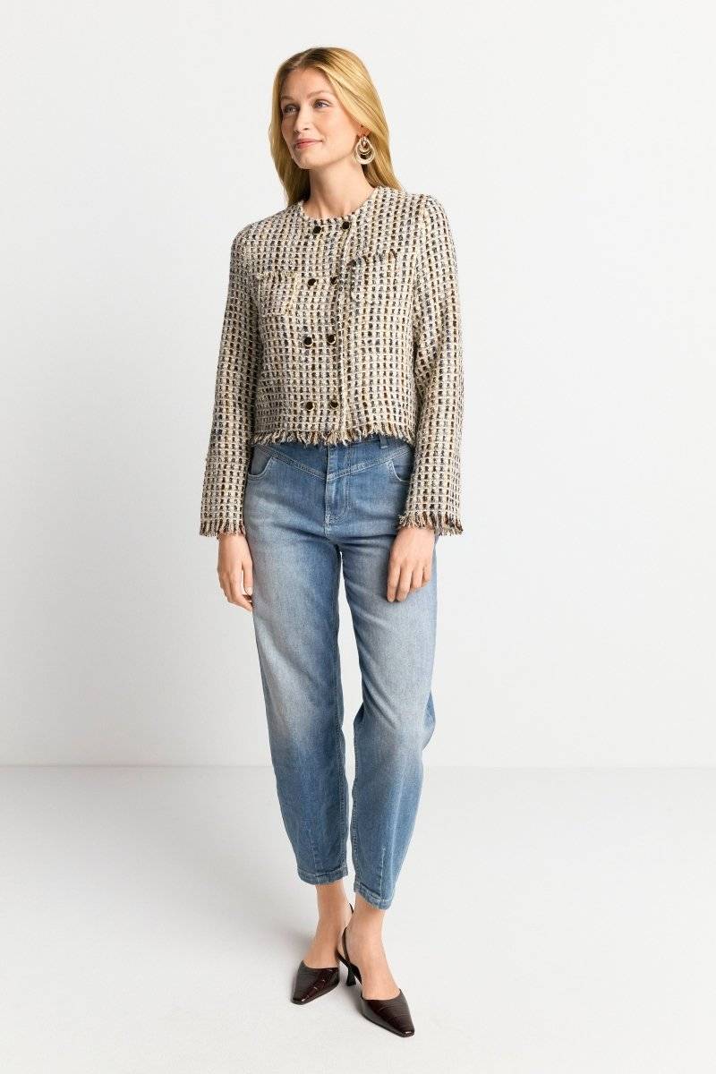 Eich & Royal Bouclé-Jacke mit Fransen Bis zu 50% Rabatt