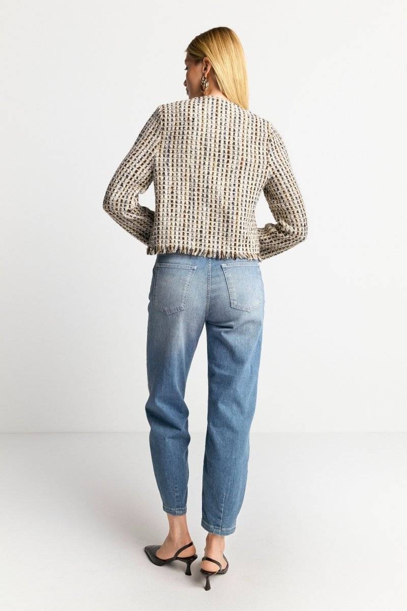 Eich & Royal Bouclé-Jacke mit Fransen Bis zu 50% Rabatt