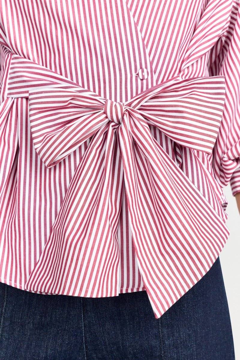 Eich & Royal Wickelbluse mit V-Neck und Streifen Auslauf