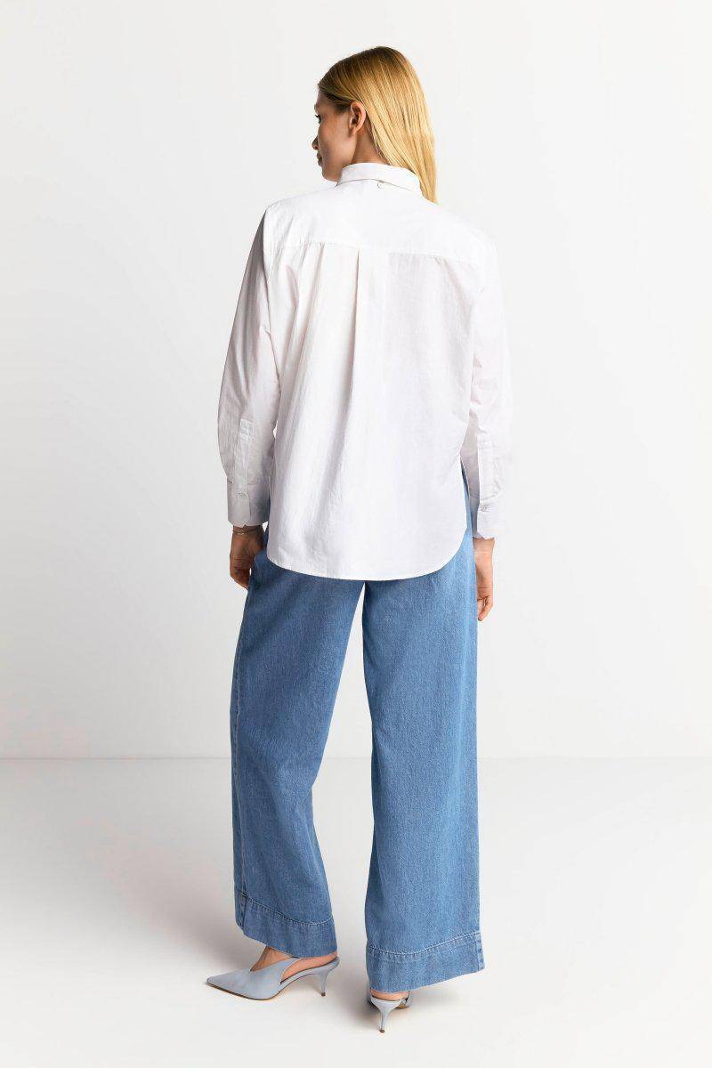 Eich & Royal Weiße Bluse mit Bindekragen Fabrik Onlineshop