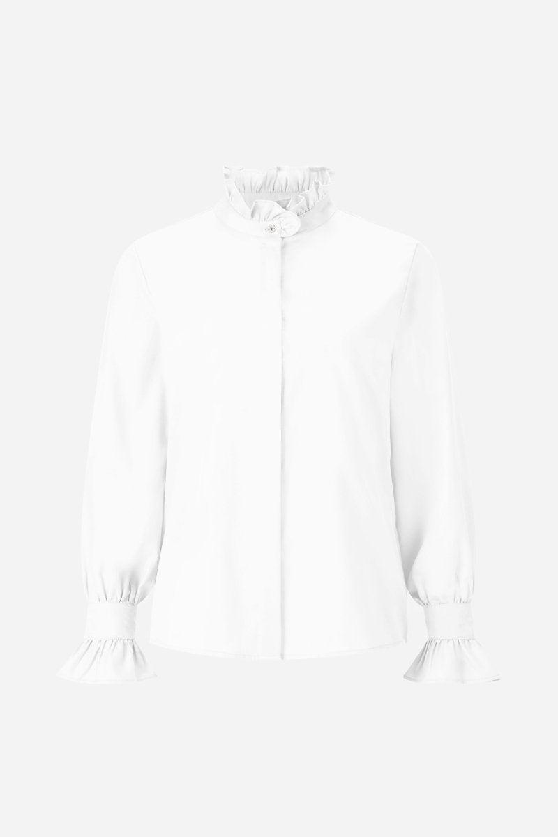 Eich & Royal Weiße Bluse mit Rüschenkragen Günstig kaufen