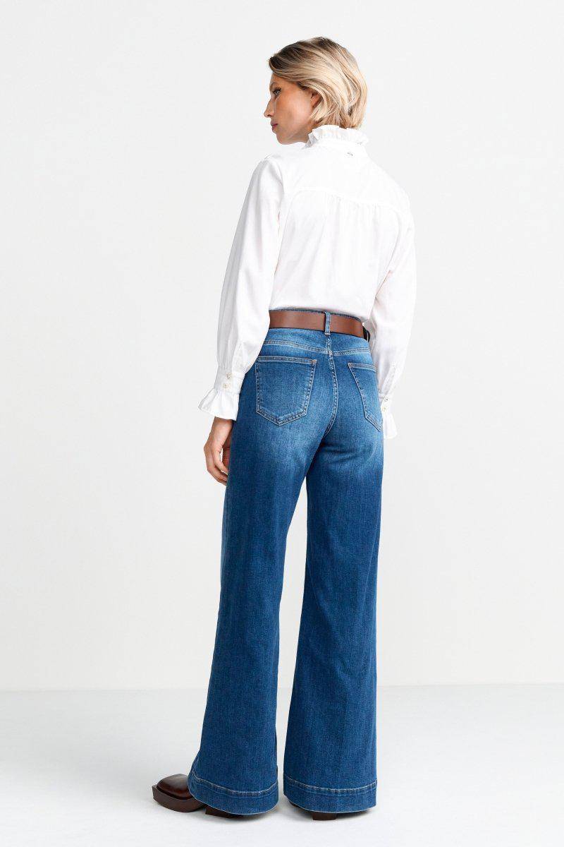 Eich & Royal Weiße Bluse mit Rüschenkragen Günstig kaufen