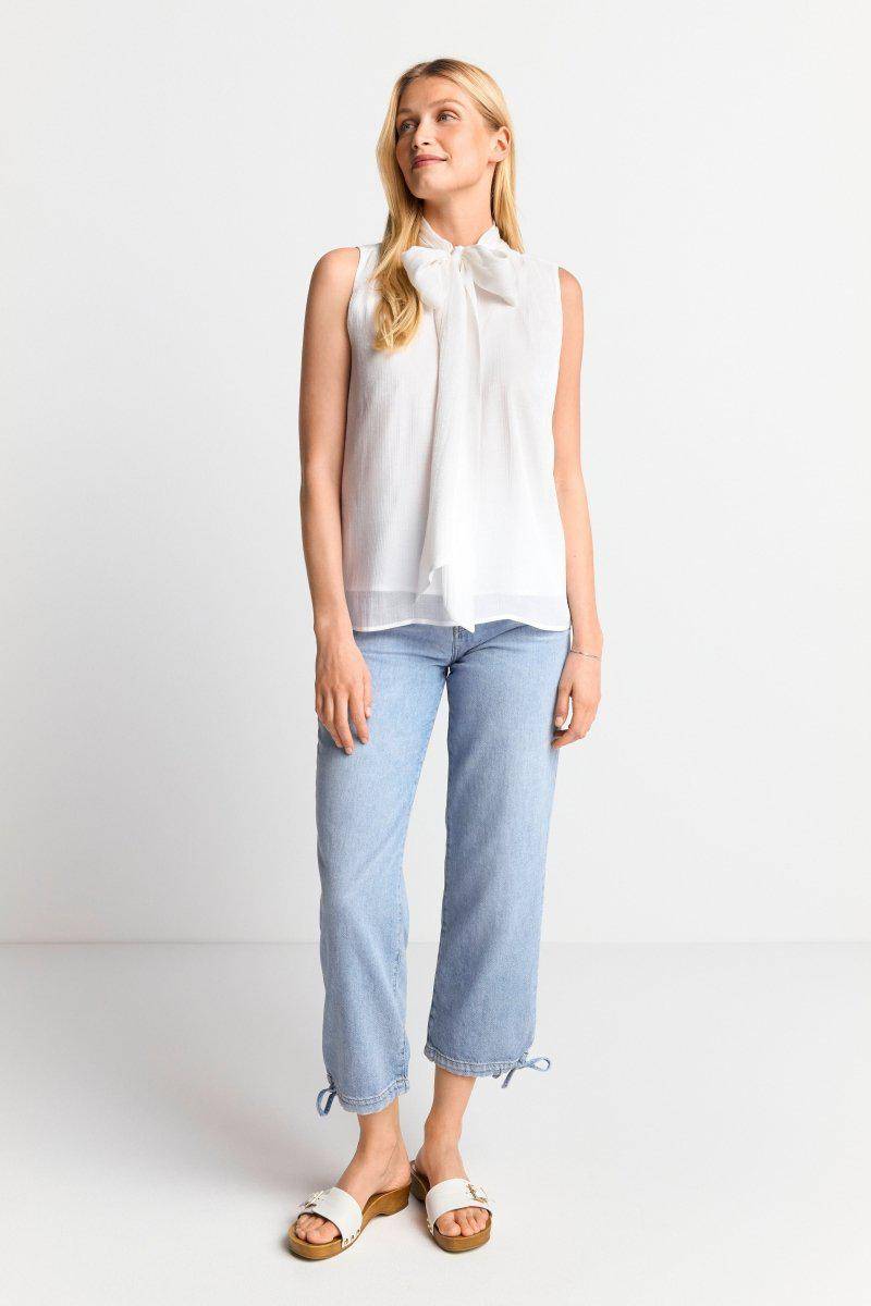 Eich & Royal Ärmellose Schluppenbluse mit Glanzeffekt Flash Sale
