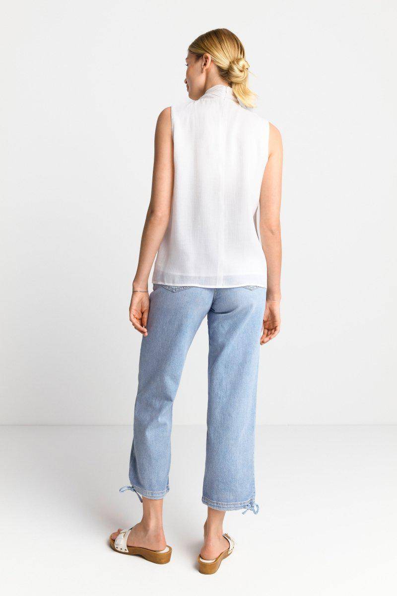 Eich & Royal Ärmellose Schluppenbluse mit Glanzeffekt Flash Sale