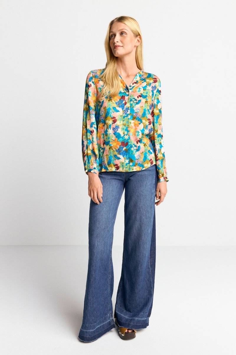 Eich & Royal V-Neck-Bluse mit Knöpfen Zeitlich begrenztes Angebot