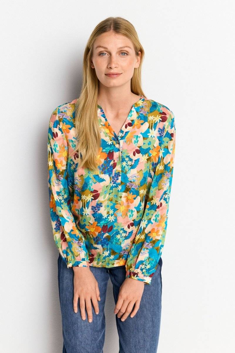 Eich & Royal V-Neck-Bluse mit Knöpfen Zeitlich begrenztes Angebot