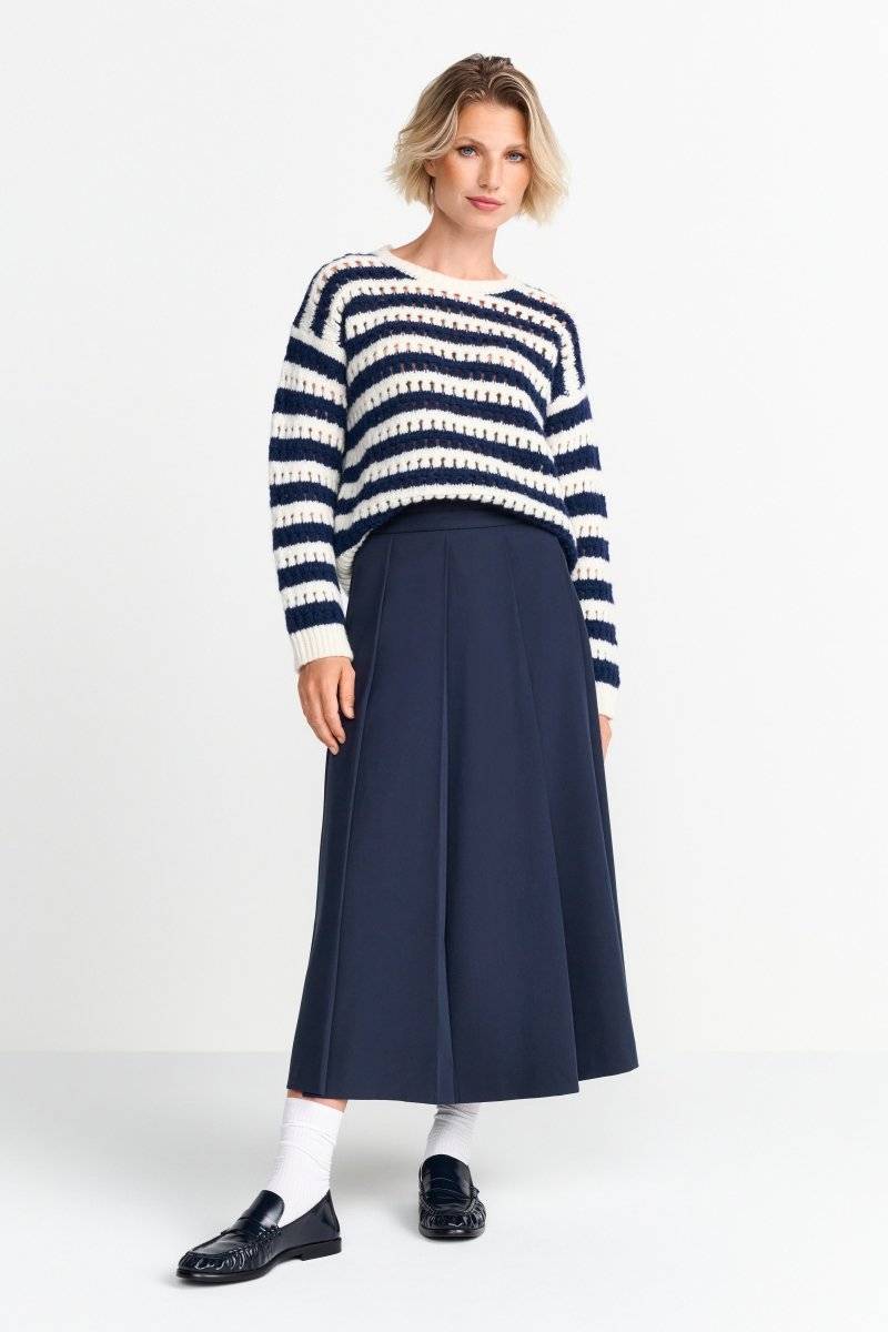 Eich & Royal Gestreifter Lochstrickpullover Große Rabatte