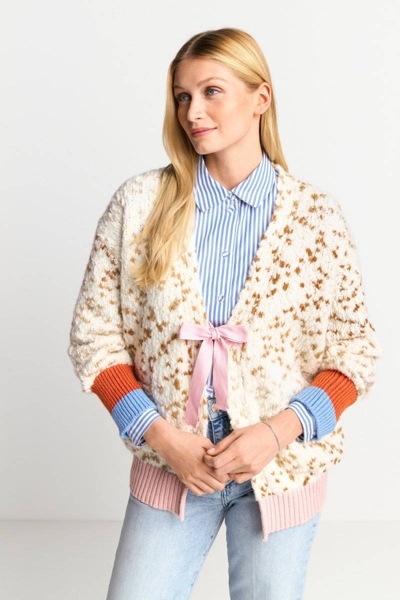 Eich & Royal Cardigan mit Kontrastbündchen und Schleife Begrenzt auf 3 Tage