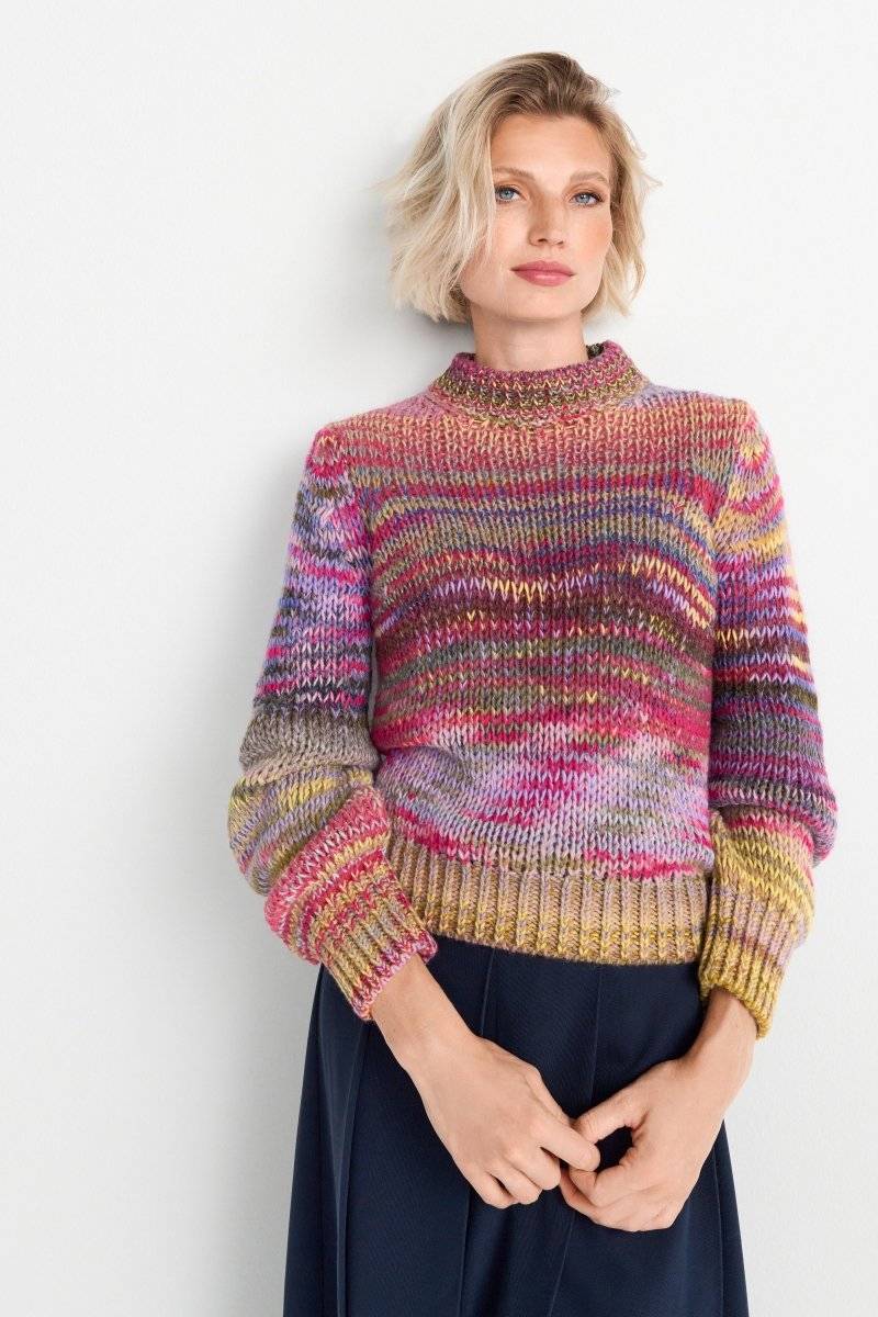 Eich & Royal Pullover aus buntem Melange-Strick Verkauf