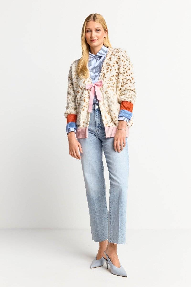 Eich & Royal Cardigan mit Kontrastbündchen und Schleife Kostenloser Versand