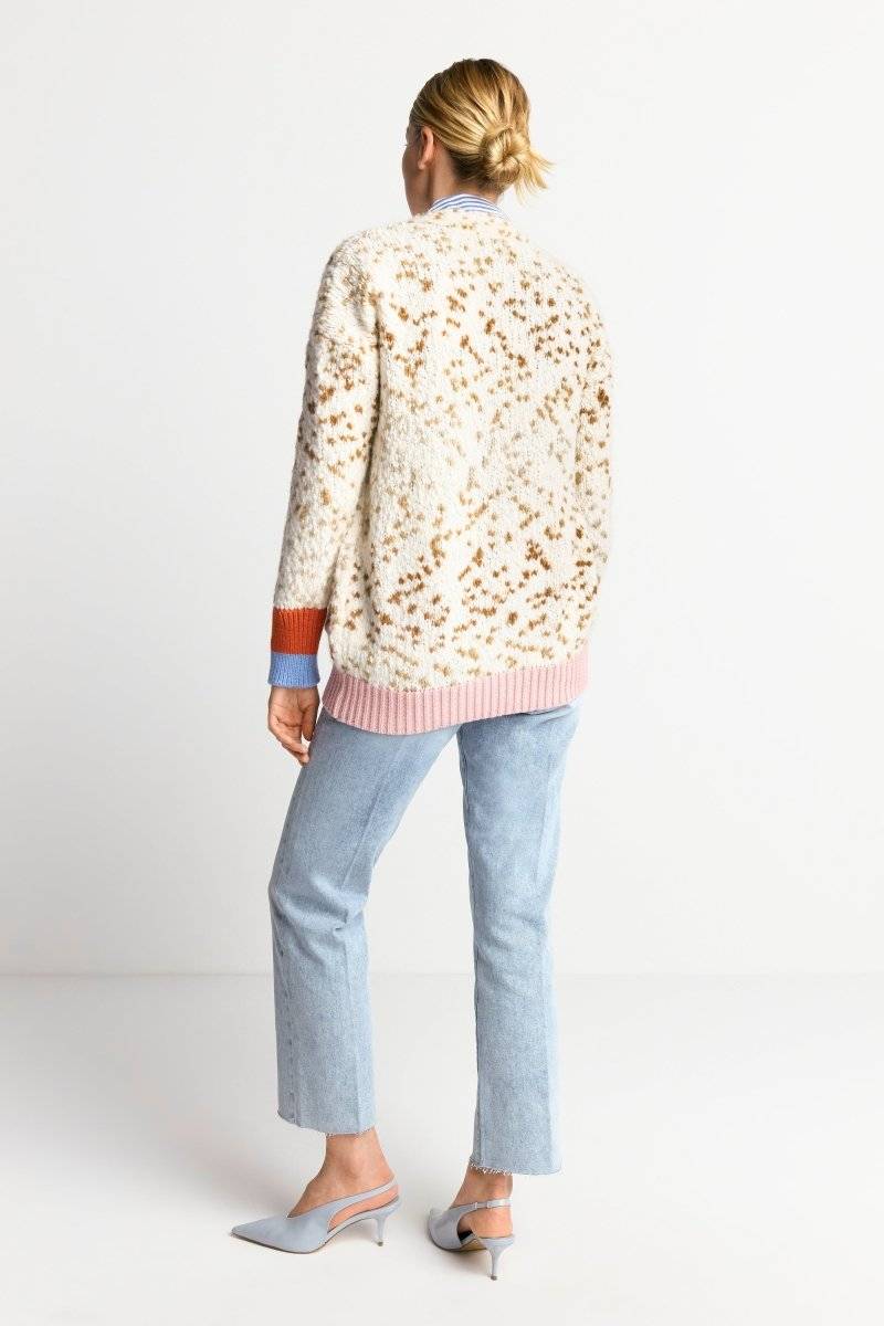 Eich & Royal Cardigan mit Kontrastbündchen und Schleife Kostenloser Versand