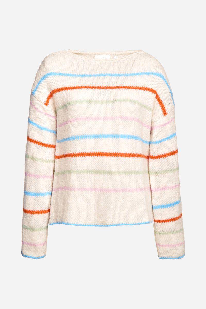 Eich & Royal Gestreifter Pullover in Perlweiß Limitierter Zeitrabatt