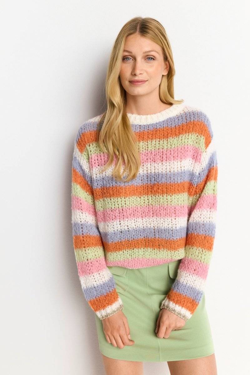 Eich & Royal Gestreifter Grobstrickpullover Fabrikpreis