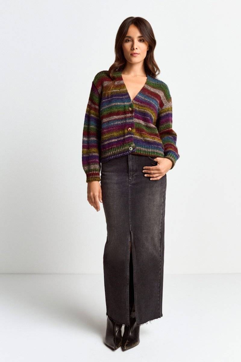 Eich & Royal Cardigan mit bunten Kristallknöpfen Rabatt