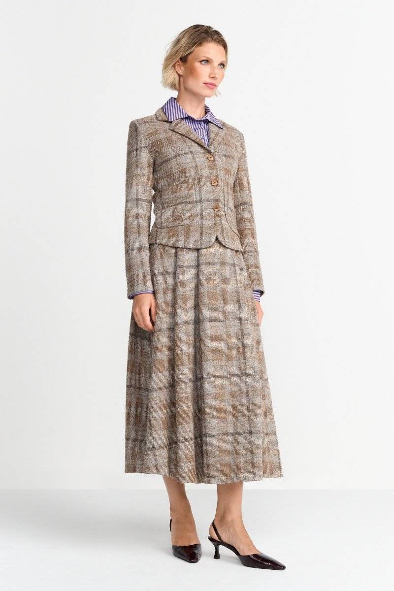 Eich & Royal Karierter High-Waist-Midirock Muttertagsangebot