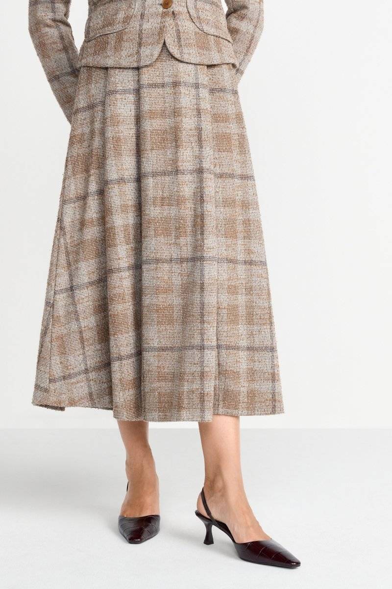 Eich & Royal Karierter High-Waist-Midirock Muttertagsangebot