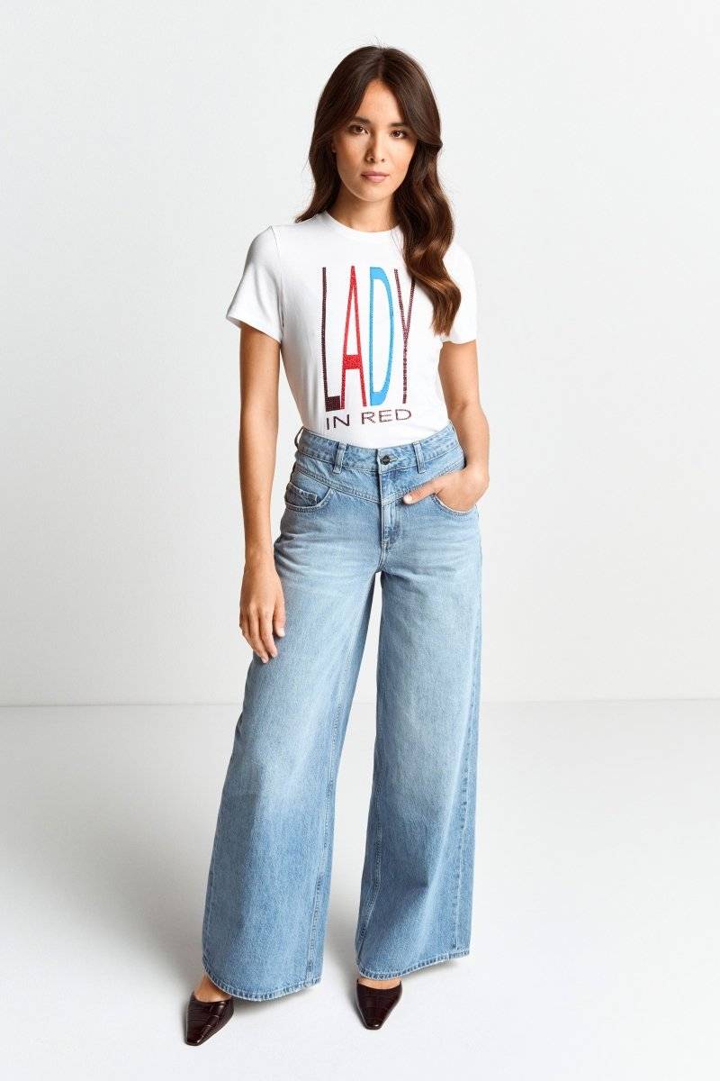 Eich & Royal T-Shirt mit Strass-Schriftzug Neueste Stile